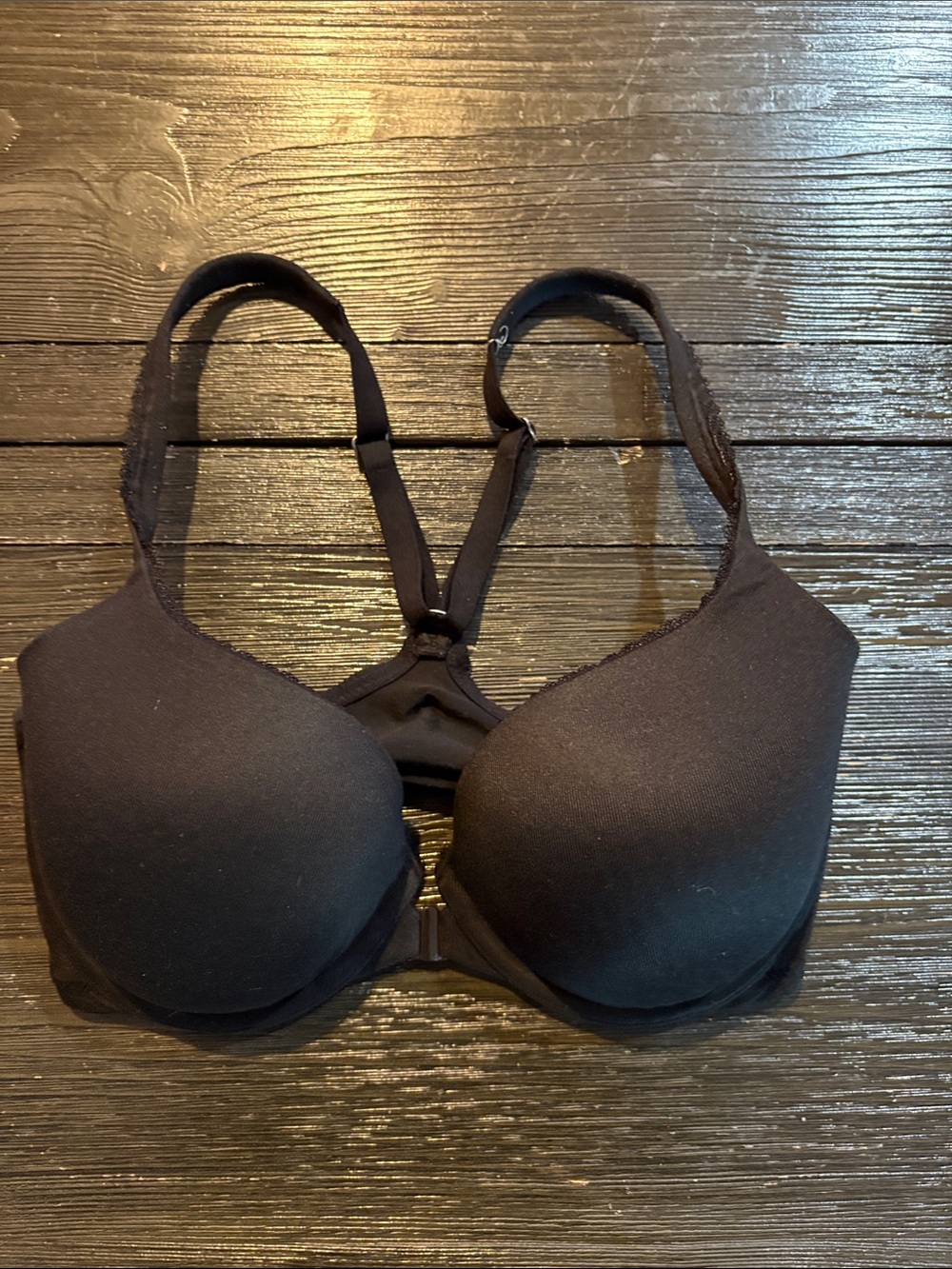 Victoria's Secret Black Racerback T-Shirt Bra with Molded Cups